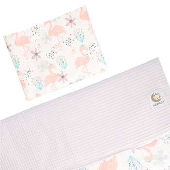 Kocyk średni + poduszka "Flamingi"